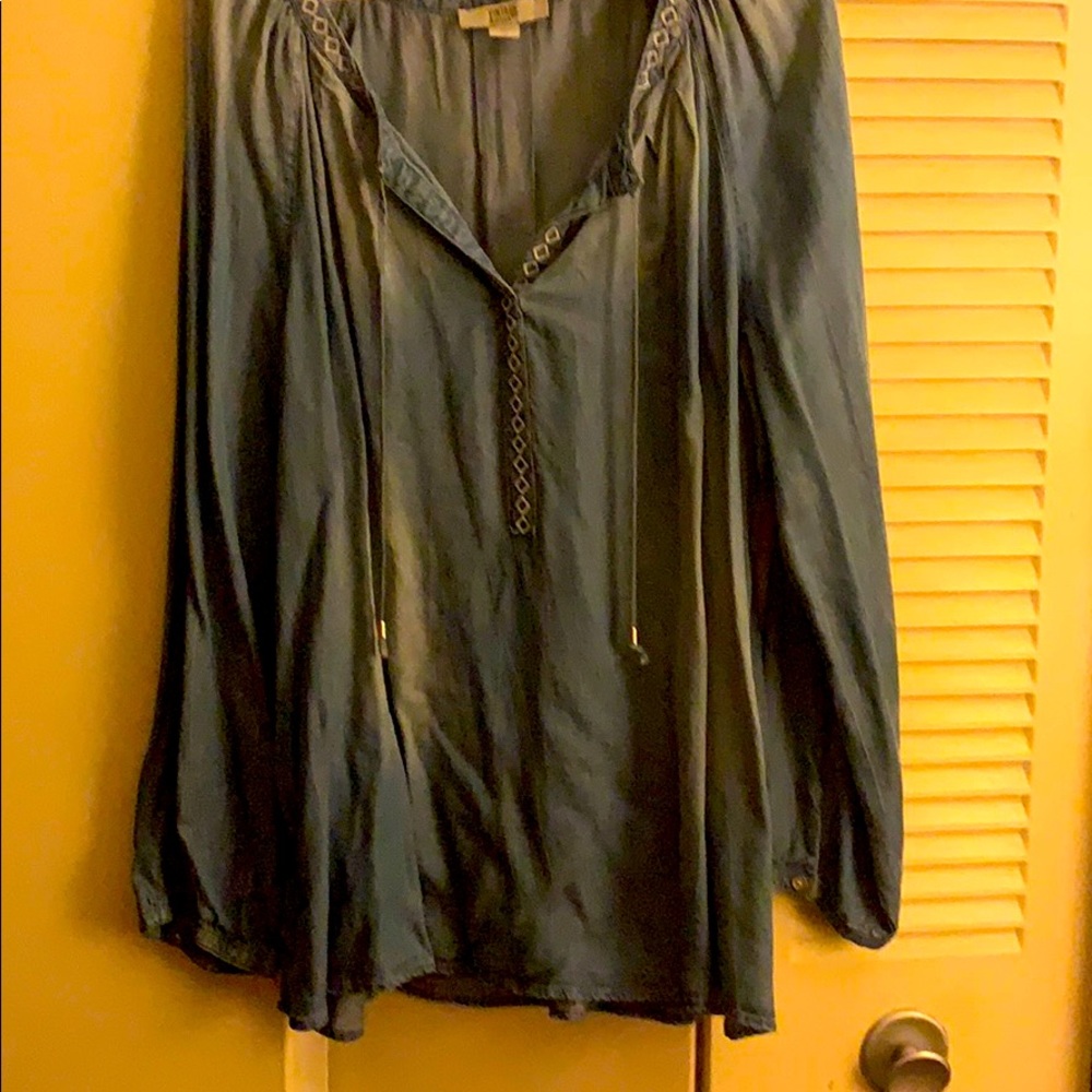 Jean peasant style shirt